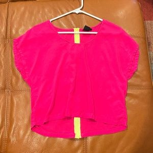 Hot Pink short with yellow zipper